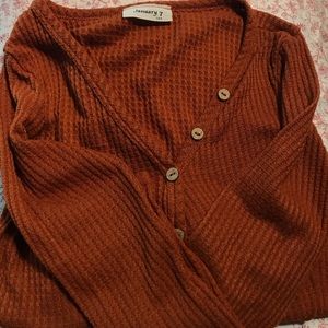 Orange long sleeve button shirt